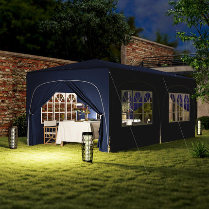 Pop-Up Gazebo, 3x6m, UV 50+, Water-repellent, Dark blue