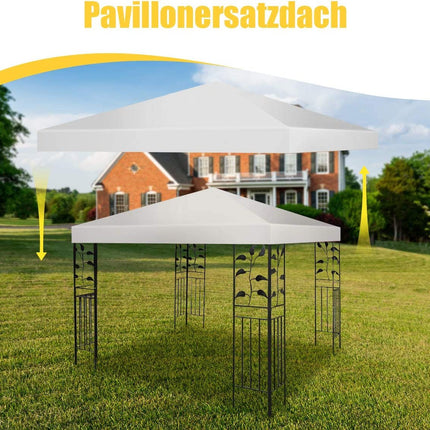 Gazebo replacement roof sun protection cover with Velcro fasteners 300 x 300 cm beige