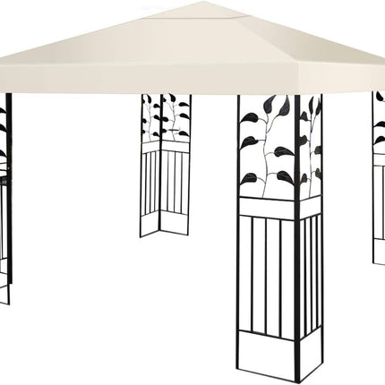 Gazebo replacement roof sun protection cover with Velcro fasteners 300 x 300 cm beige