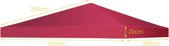 Wymienna osłona przeciwsłoneczna na altankę z zapięciem na rzepy 300 x 300 cm, wino