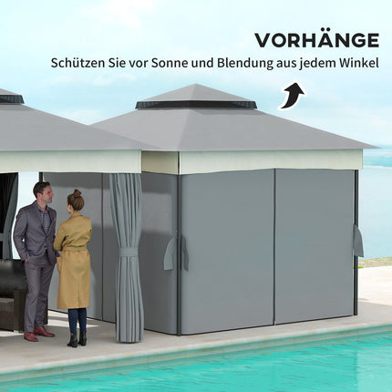 Dark gray 3x3m Metal Gazebo - Water resistant, stable