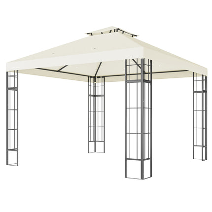 Creamy white 3x3m metal gazebo - UV and water resistant
