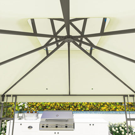 Creamy white 3x3m metal gazebo - UV and water resistant
