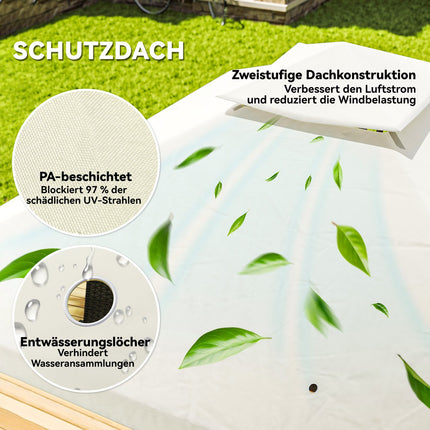 Creamy white 3x3m metal gazebo - UV and water resistant