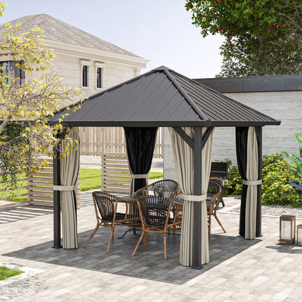 Dark gray Metal Gazebo, 3x3m, Waterproof & Winterproof