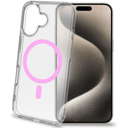 Gelskin mag Magnetic Cover MagSafe iPhone 16 Transparent + Pink