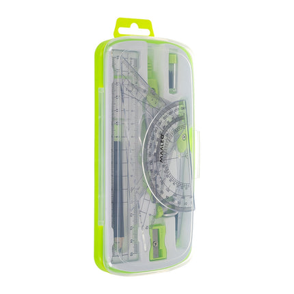 Geometric Drawing Set, 10 Pieces, Ruler & Compass