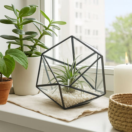 Geometric Glass Terrarium for Cacti and Succulents