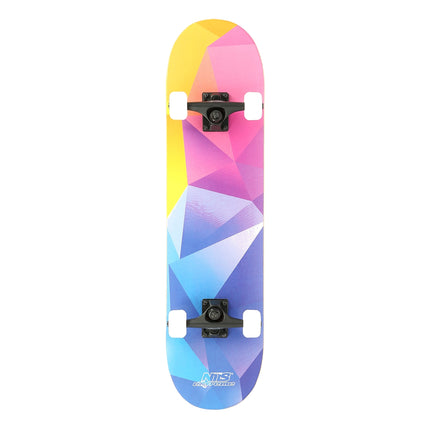 Geometric Skateboard, Durable Deck, Nonslip Grip