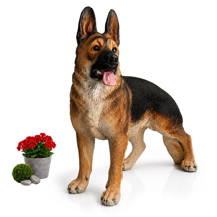 German Shepherd Garden Statue, Polyresin, 114 cm