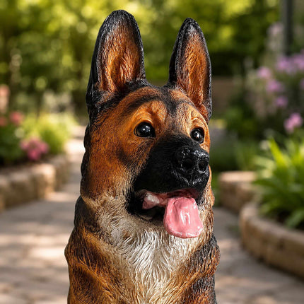 German Shepherd Garden Statue, Polyresin, 114 cm