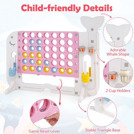 Giant 4-in-1 Connect Game Set with Ring Toss, Adjustable Height