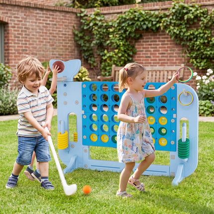 Giant 4-in-1 Connect Game Set with Ring Toss, Blue