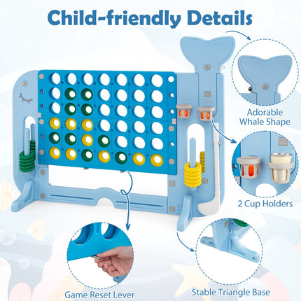 Giant 4-in-1 Connect Game Set with Ring Toss, Blue
