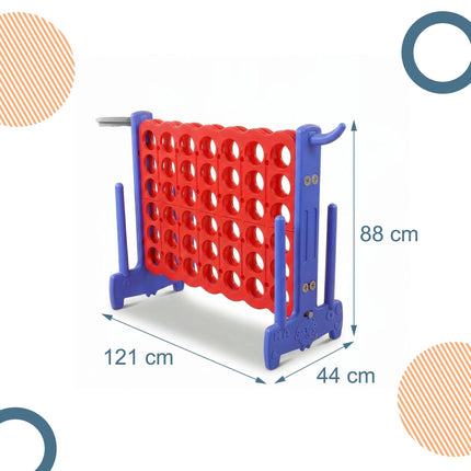 Giant Four In A Row Game – 3-in-1 Ring Toss, Hoops
