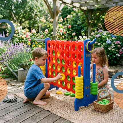 Giant Four In A Row Game – 3-in-1 Ring Toss, Hoops