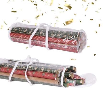 Gift Wrap Organizer Bags, 2-Pack, Transparent Storage