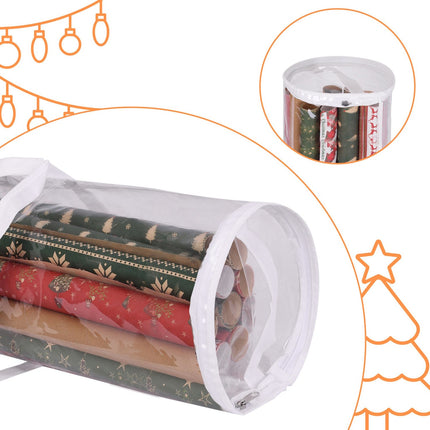 Gift Wrap Organizer Bags, 2-Pack, Transparent Storage