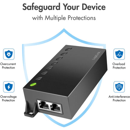 Gigabit PoE++ Injector 60W IEEE802.3af/at/bt