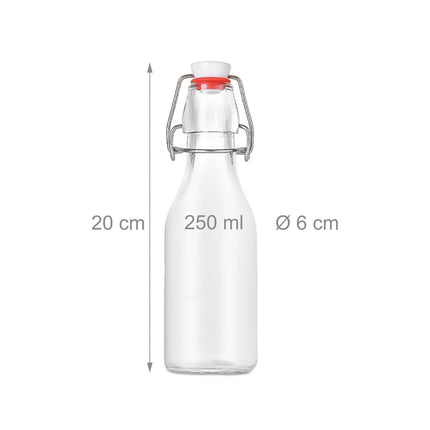 Glass Bottles with Clip Top – Set of 6, Writable Labels