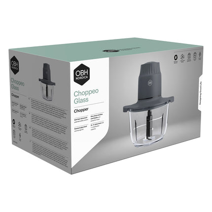 Glass Bowl Food Chopper, 2L Capacity, 500W Power