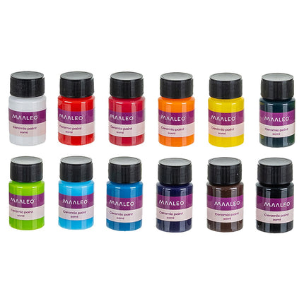 Glass & Ceramic Paint Set, 12 Colors, Oven-Cure DIY Crafts