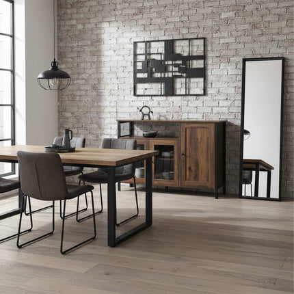 Glass-Door Kitchen Sideboard, Adjustable Shelves