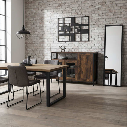 Glass-Door Kitchen Sideboard, Adjustable Shelves