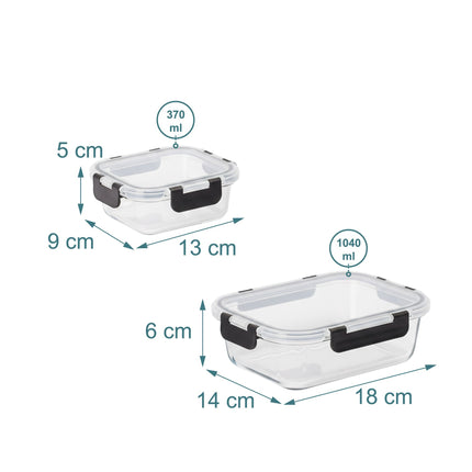 Glass Food Storage Containers, 10-Piece Set, Leak-Proof Lids