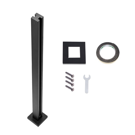 Glass Railing Post, 41.34 in, 10–12 mm, Black