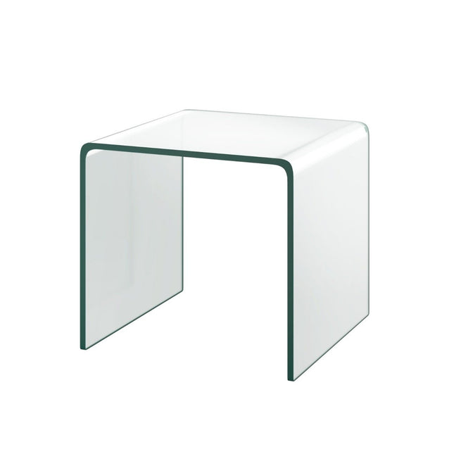 Glazen bijzettafel - U-vormig, gehard, 45x45x41 cm
