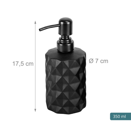 Glass Soap Dispensers, 2-Pack 350 ml, Black Stainless Pump