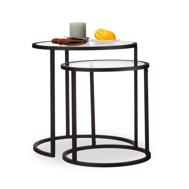 Glass coffee table set of 2