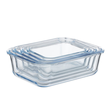 Glass jar with lid set of 4