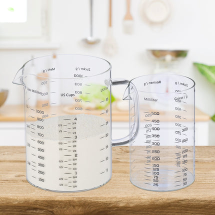 Glass measuring jug 2-piece set