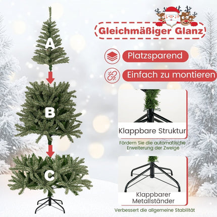 Glowing 180 cm Artificial Christmas Tree, Foldable Design