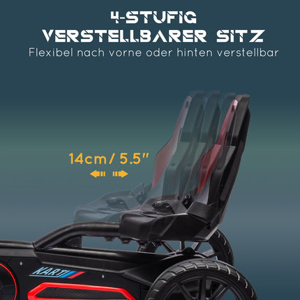 Pedal Go-Kart for children with adjustable seat and handbrake