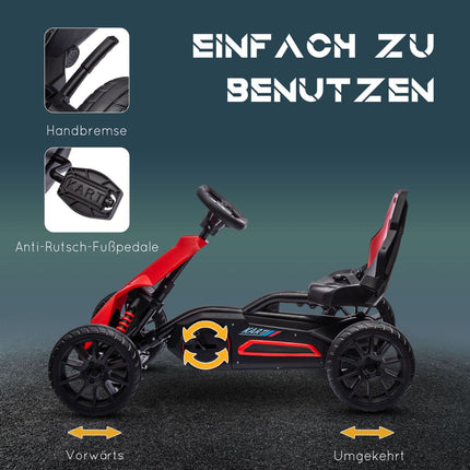 Pedal Go-Kart for children with adjustable seat and handbrake
