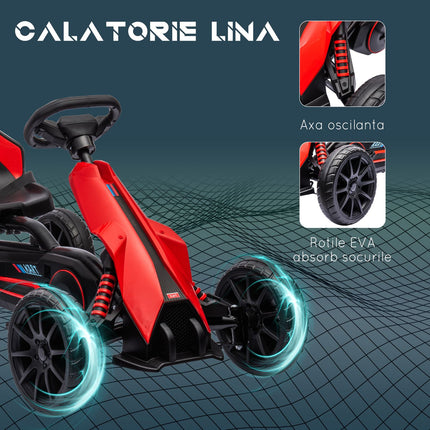 Pedal Go-Kart for children with adjustable seat and handbrake