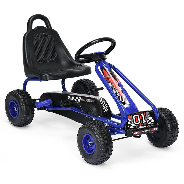 Gokart Go Cart with handbrake pedal car 30kg pedal vehicle pedal vehicle 3-6 years blue