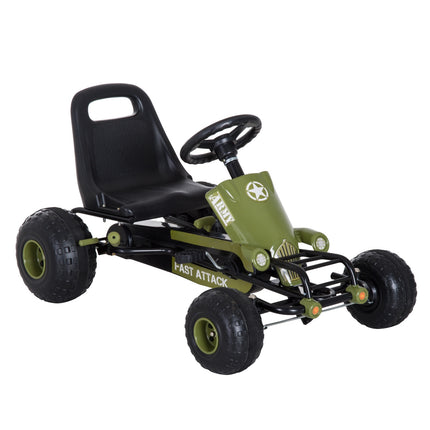 Pedal Go-Kart for Kids, Handbrake, Green, Outdoor Fun