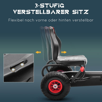 Pedal Go-Kart for children, adjustable seat, rubber tires