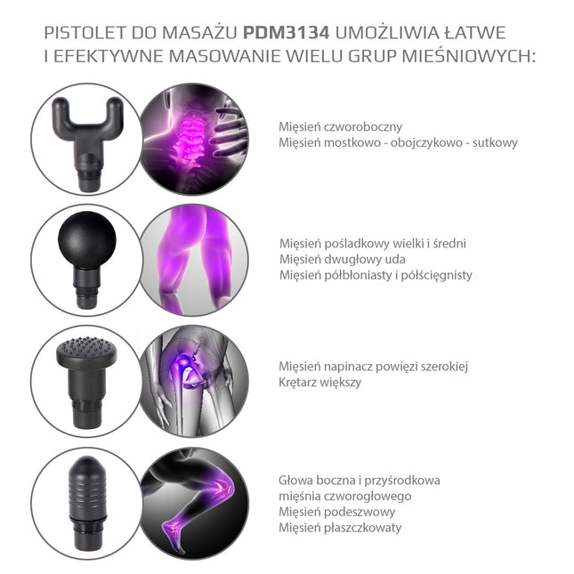 Złoty pistolet do masażu - głęboki masaż tkanek, przenośny, cichy