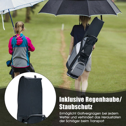 Golf Bag with 14 Dividers, Waterproof Pocket, Black/Grey