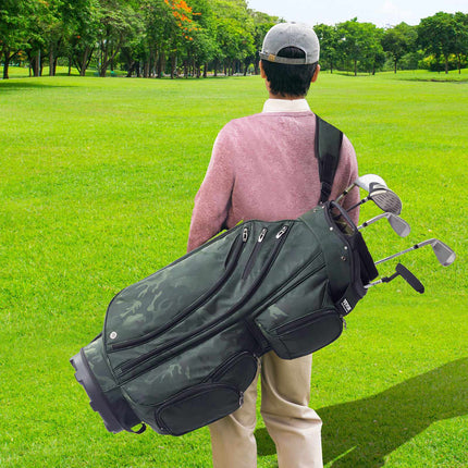 Golf Cart Bag – 14-Way Divider, 11 Pockets, Waterproof Nylon
