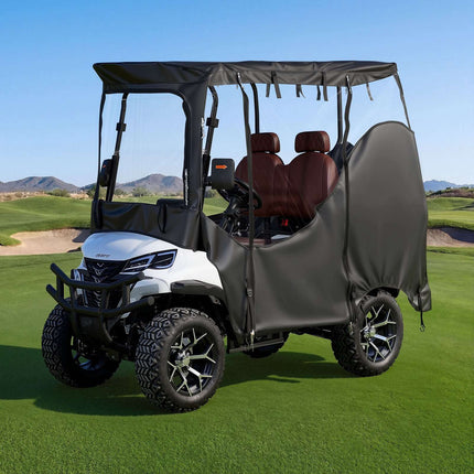 Golf Cart Cover, 600D Waterproof Full Enclosure 2+2