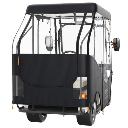 Golf Cart Enclosure, 420D Polyester, Clear 4-Side Windows