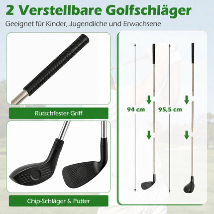 Golf Chipping Game Set with Adjustable Clubs, 24 Balls