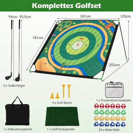 Golf Chipping Game Set with Adjustable Clubs, 24 Balls