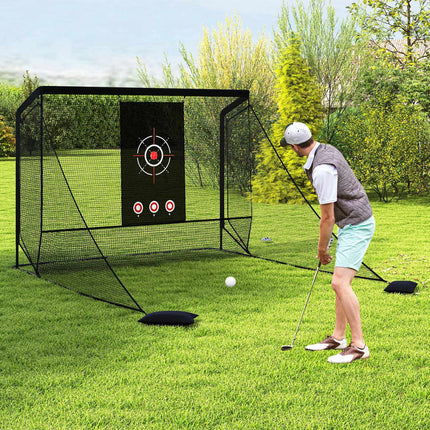 Golf Practice Hitting Net with Dual Side Barriers, Black
